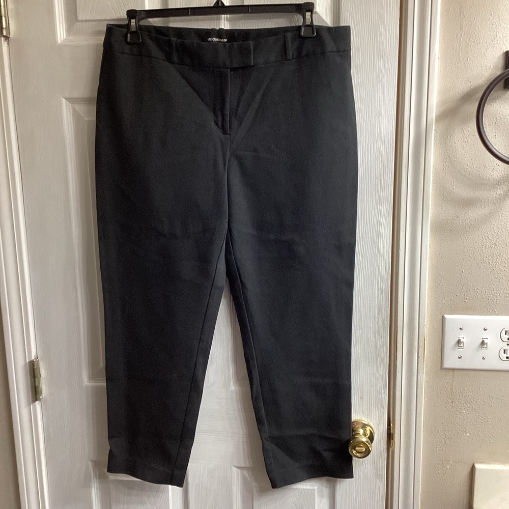 LIZ CLAIBORNE Emma Classic Career Ankle Pants Size 14 Charcoal Gray